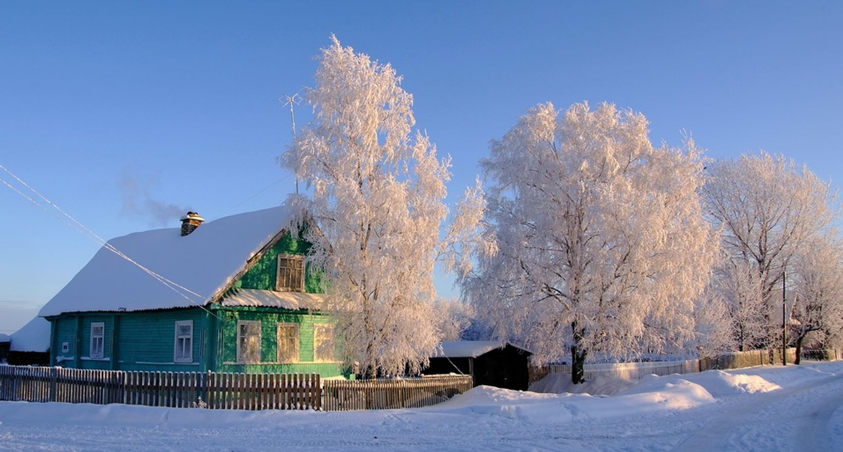 Фото Зима Природа Деревня